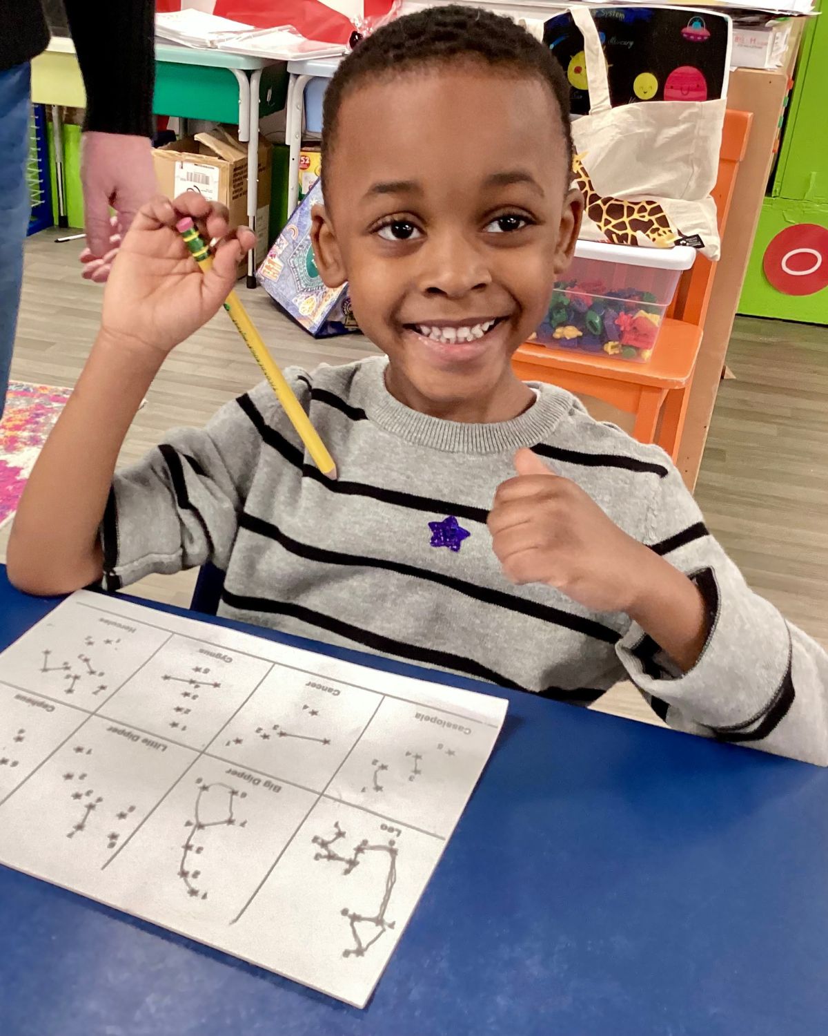 A Pre-K child learning at Park Street Academy in Montclair, NJ